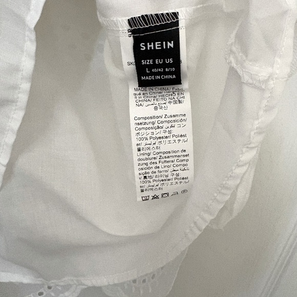 Shein Tiered Skirt Floral Eyelet Dress in White - Picture 6 of 6